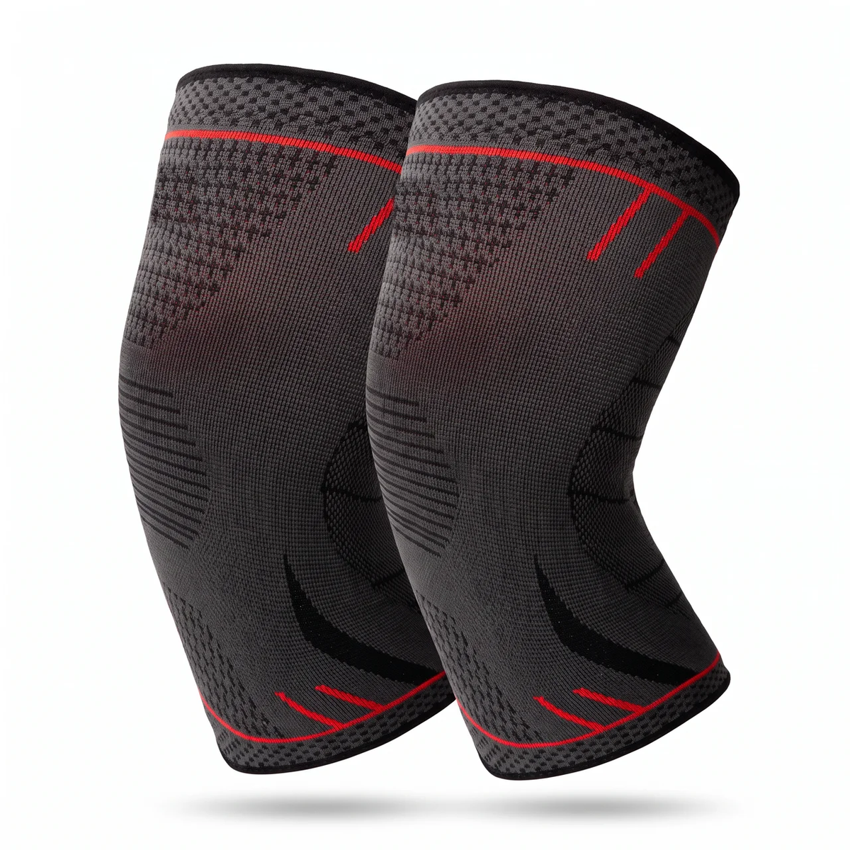 ForceFlex Knee Sleeves Black Red, 1 pair