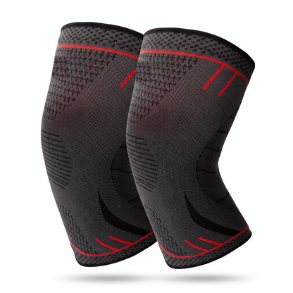 ForceFlex Knee Sleeves Black Red, 1 pair