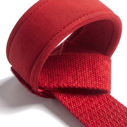 ForceLock Straps Red, padded loop and silicone grip close up
